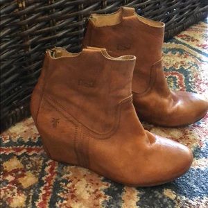 Frye wedge booties